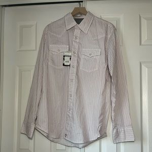 Wrangler Shirt Mens L 20X Competition Advanced Comfort Pearl Snap Western